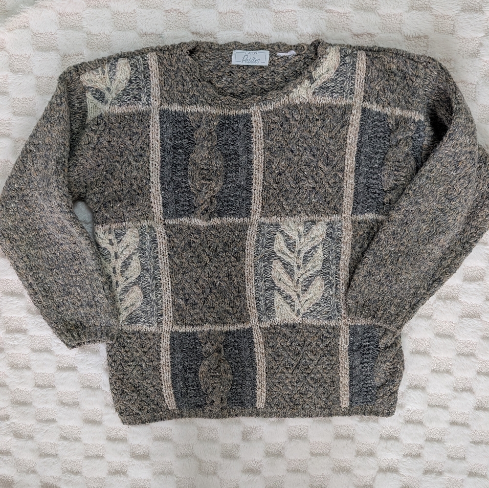 Vintage '90s Cottage Core Knit Sweater - Picture 2 of 8